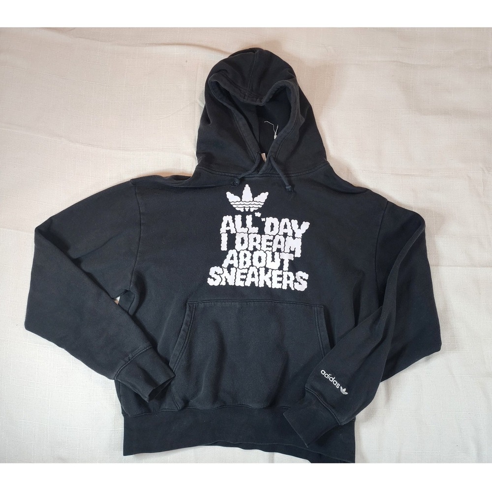 Adidas Originals Mens All Day I Dream About Sneakers Graphic Hoodie Black L